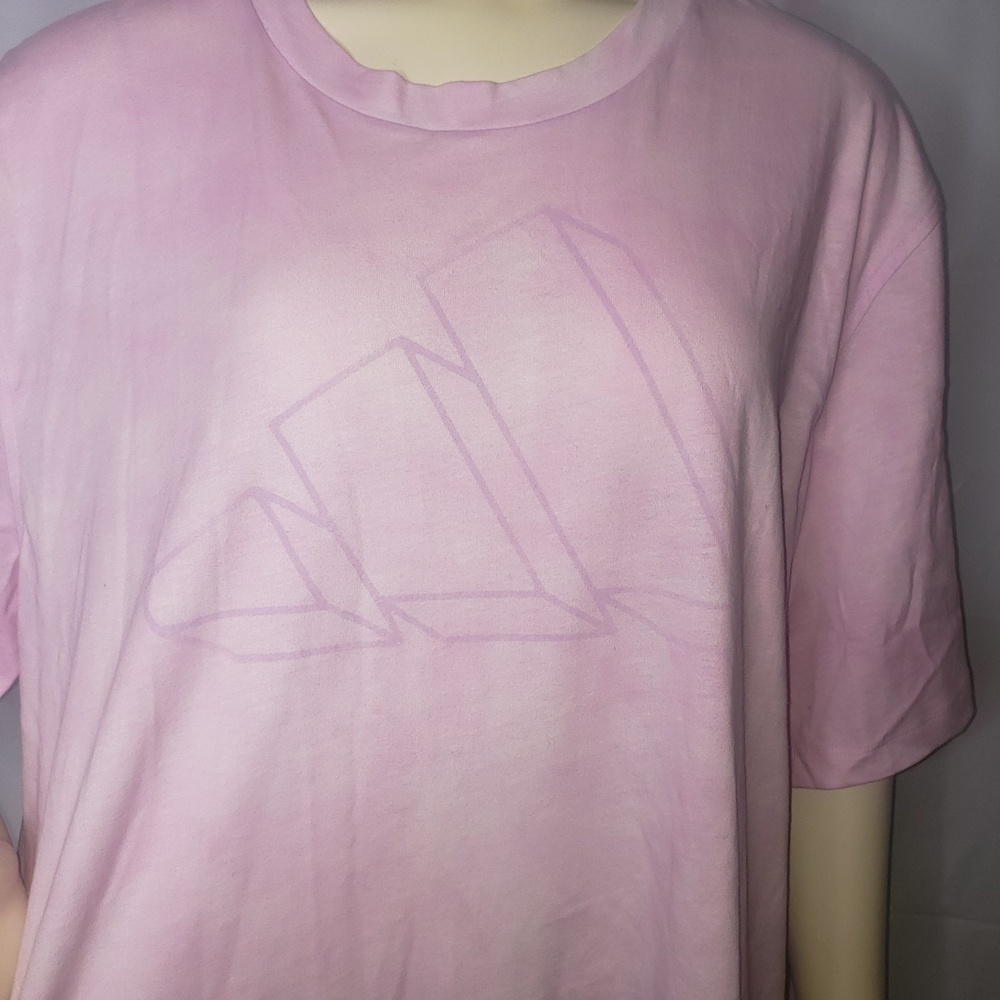 ADIDAS Three Bar Wash T Shirt Lilac Size 2XL NEW WITH TAGS